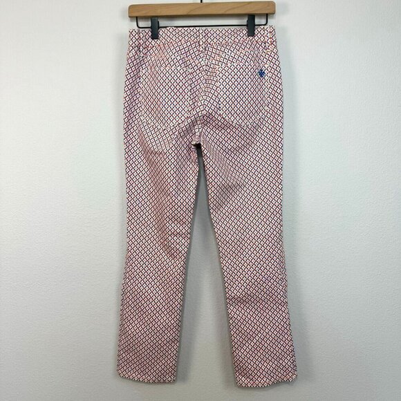 Tory Burch Womens Regan Cropped Straight Leg Jeans Geometric Cream Size 27 Women - Picture 7 of 15